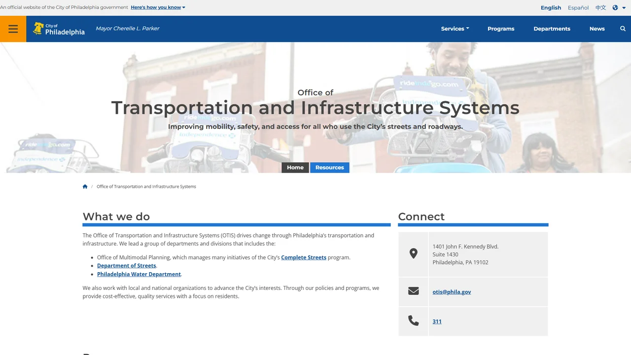Office of Transportation, Infrastructure, and Sustainability (OTIS) - Philadelphia, PA