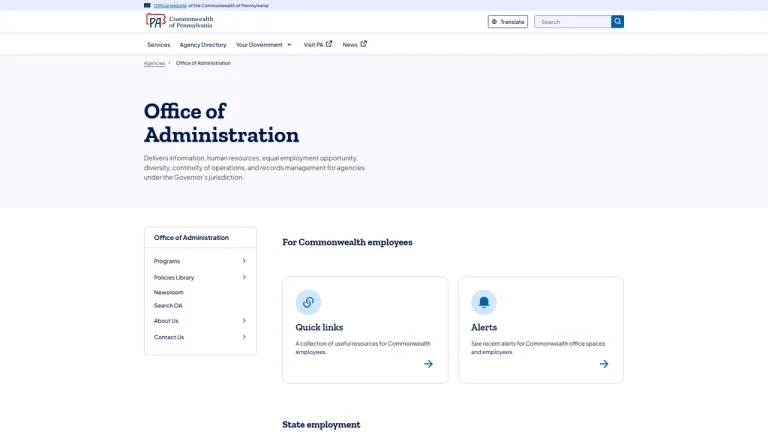 PA Office of Administration - Human Resources - Harrisburg, PA