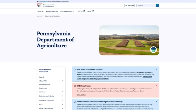 Pennsylvania Department of Agriculture - Harrisburg, PA