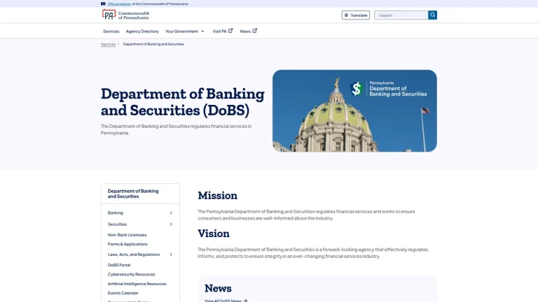 Pennsylvania Department of Banking and Securities - Philadelphia Office - Philadelphia, PA