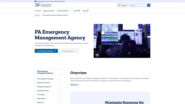 Pennsylvania Emergency Management Agency (PEMA) - Harrisburg, PA