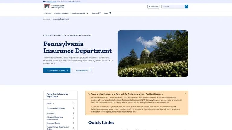 Pennsylvania Insurance Department - Harrisburg, PA