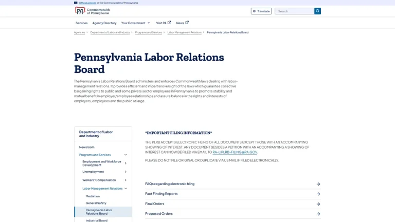 Pennsylvania Labor Relations Board - Pittsburgh, PA