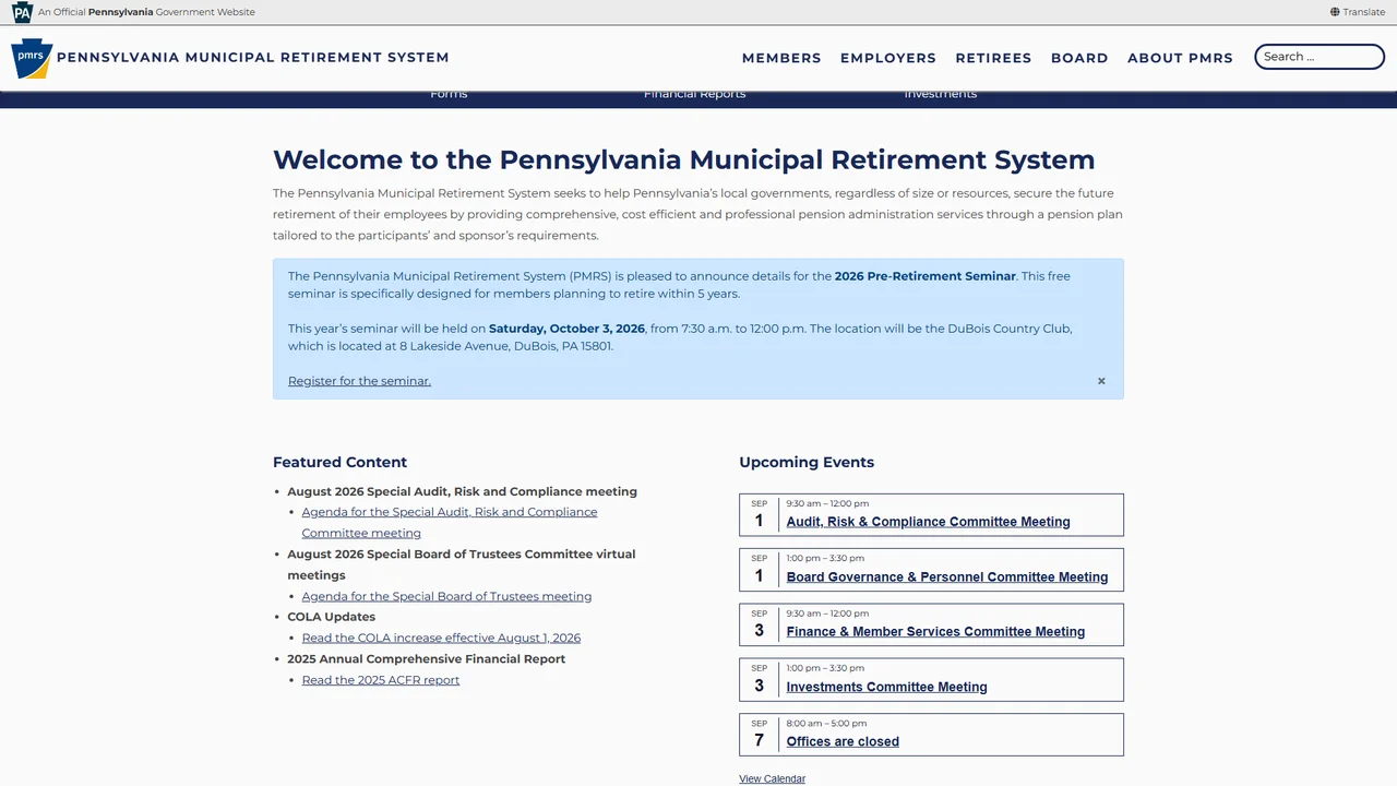 Pennsylvania Municipal Retirement System - Harrisburg, PA