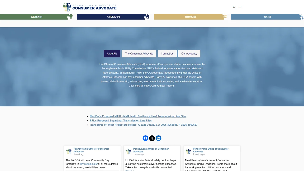 Pennsylvania Office of Consumer Advocate - Harrisburg, PA