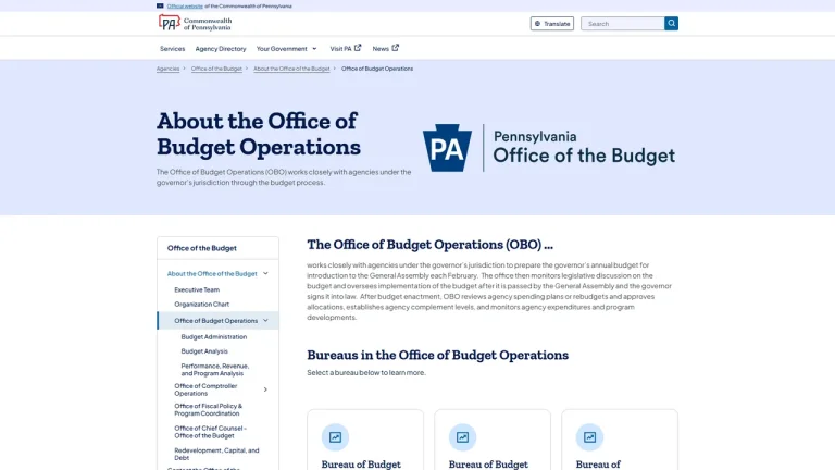Pennsylvania Office of the Budget - Harrisburg, PA