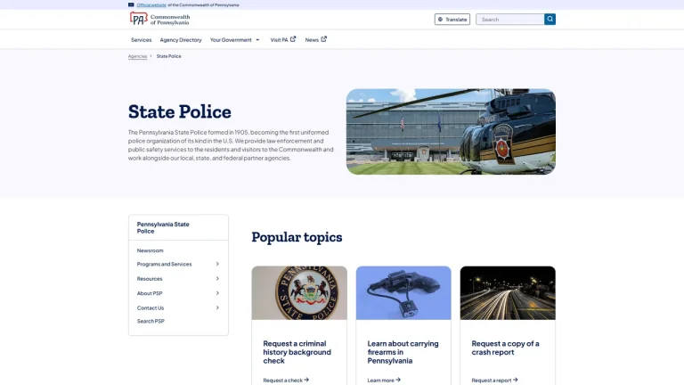 Pennsylvania State Police Bureau of Emergency and Special Operations - Harrisburg, PA