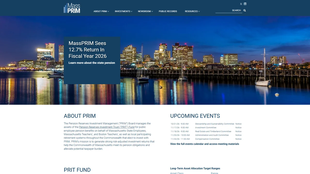 Pension Reserves Investment Management Board - Boston, MA