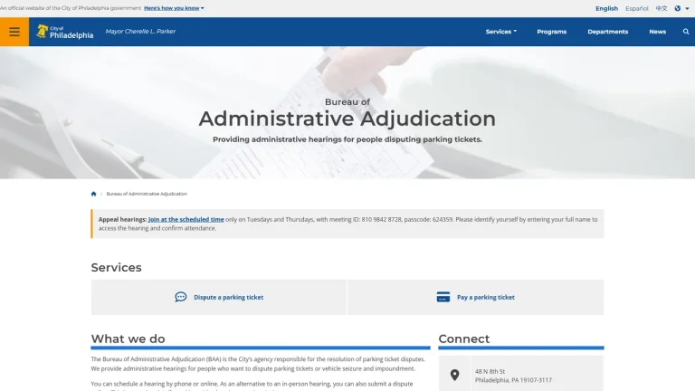 Philadelphia Bureau of Administrative Adjudication (BAA)