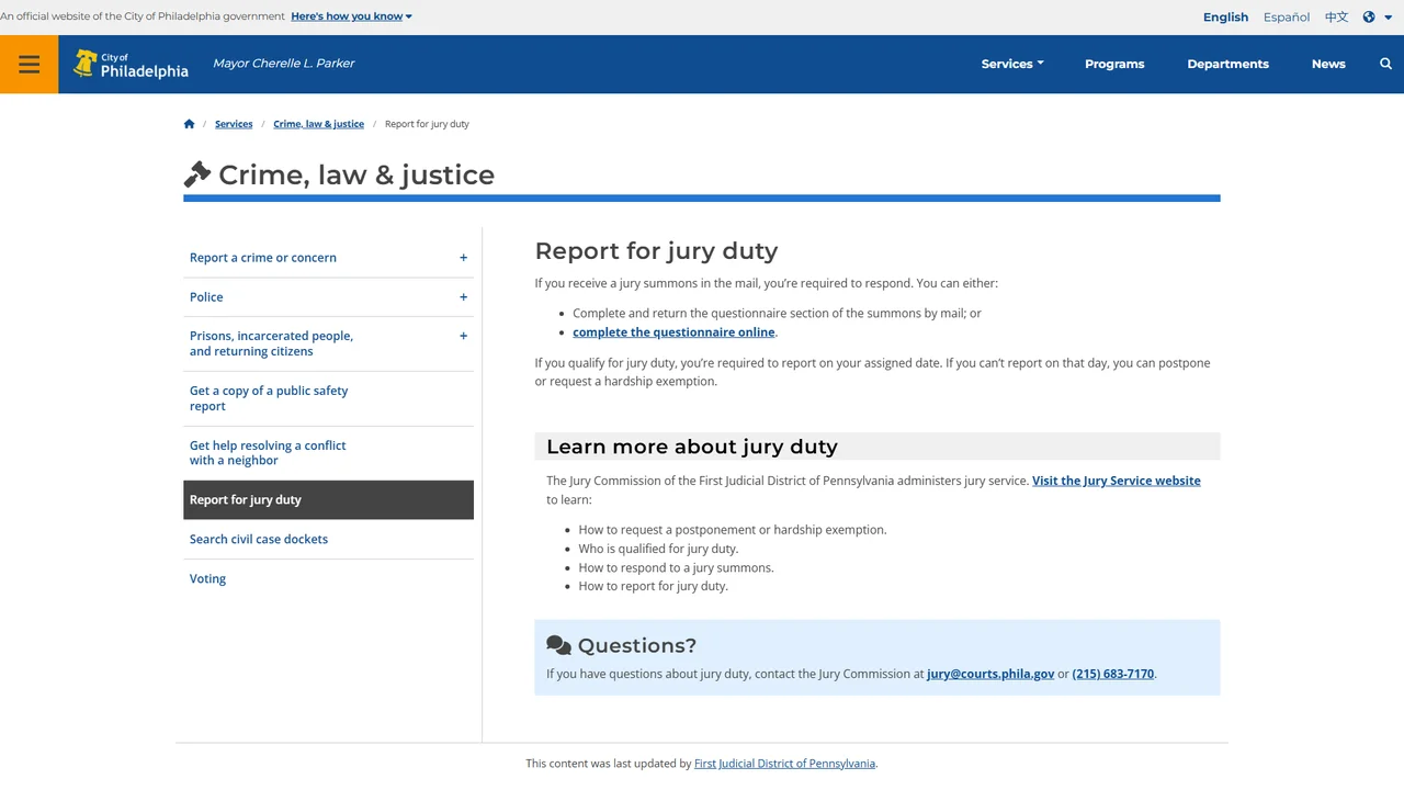 Philadelphia Jury Selection Commission - Philadelphia, PA