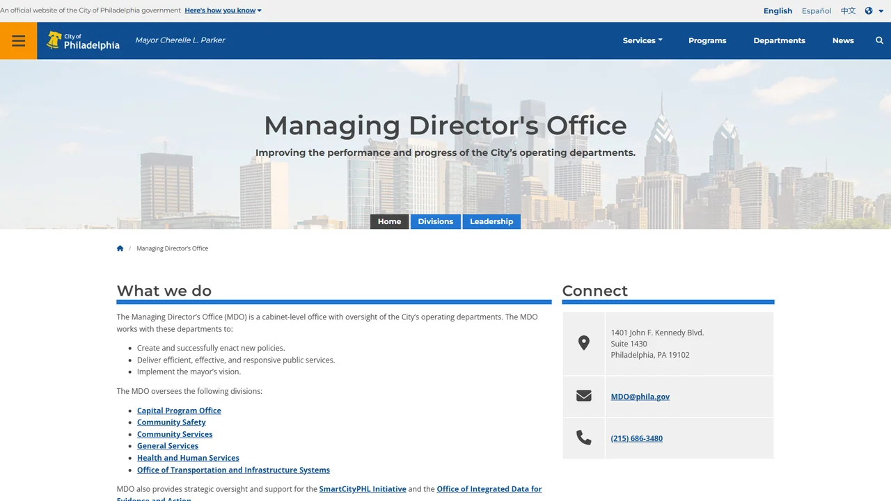 Philadelphia Managing Director's Office - Philadelphia, PA