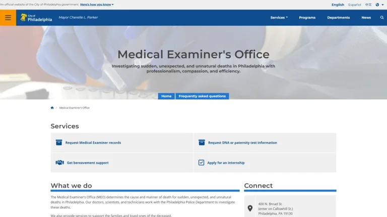 Philadelphia Medical Examiner's Office - Philadelphia, PA
