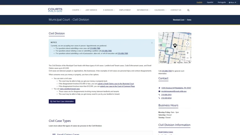 Philadelphia Municipal Court - Civil Division - Philadelphia, PA