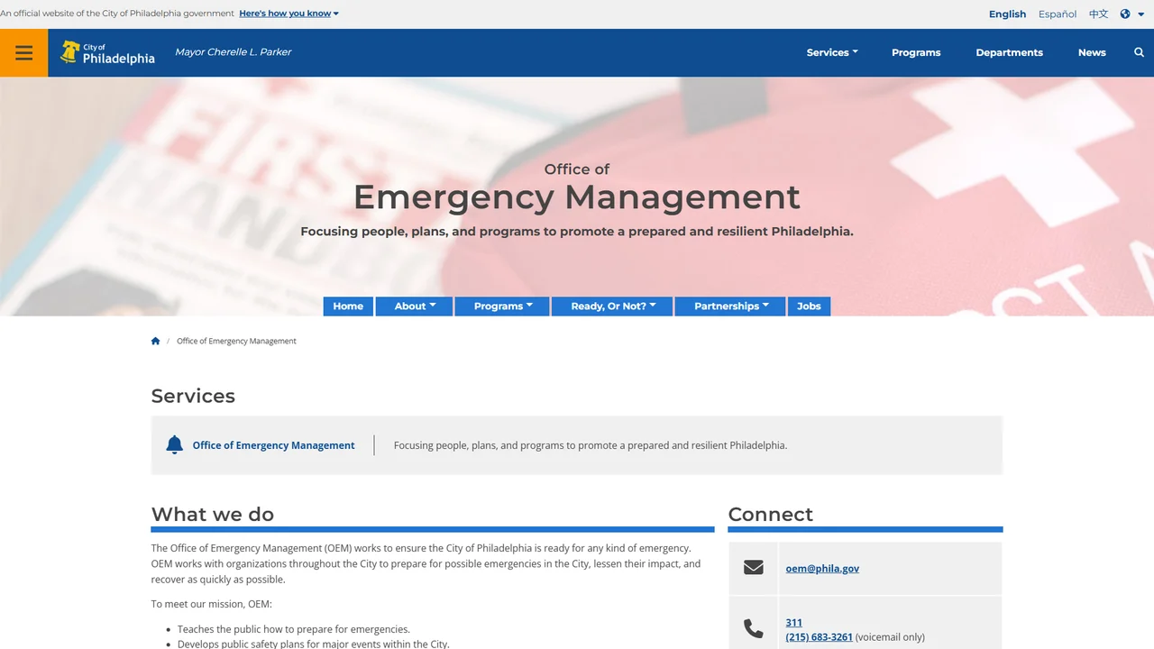Philadelphia Office of Emergency Management - Philadelphia, PA