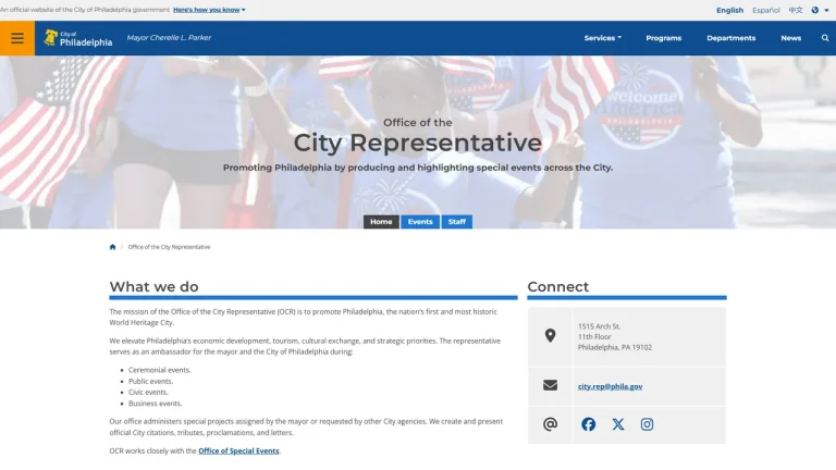 Philadelphia Office of the City Representative - Philadelphia, PA