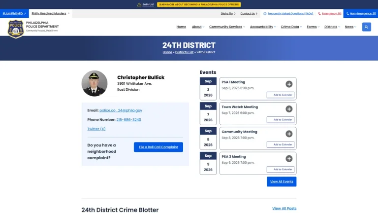 Philadelphia Police 24th District - Philadelphia, PA