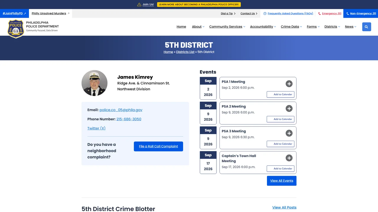Philadelphia Police 5th District - Philadelphia, PA