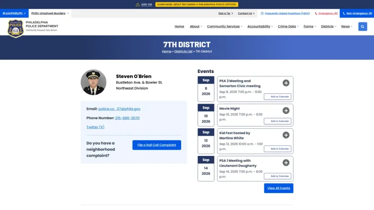 Philadelphia Police 7th District - Philadelphia, PA