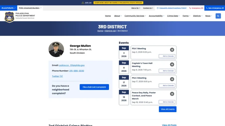 Philadelphia Police Department: 3rd District - Philadelphia, PA