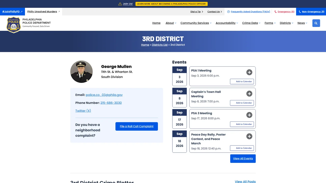 Philadelphia Police Department: 3rd District - Philadelphia, PA
