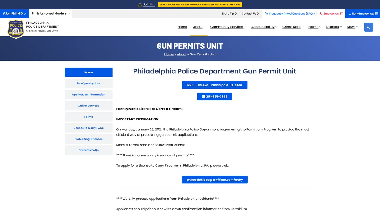 Philadelphia Police Department: Gun Permit Unit