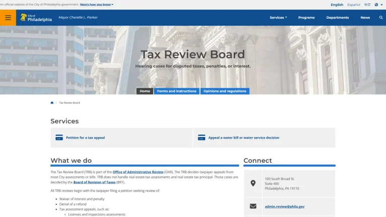 Philadelphia Tax Review Board - Philadelphia, PA