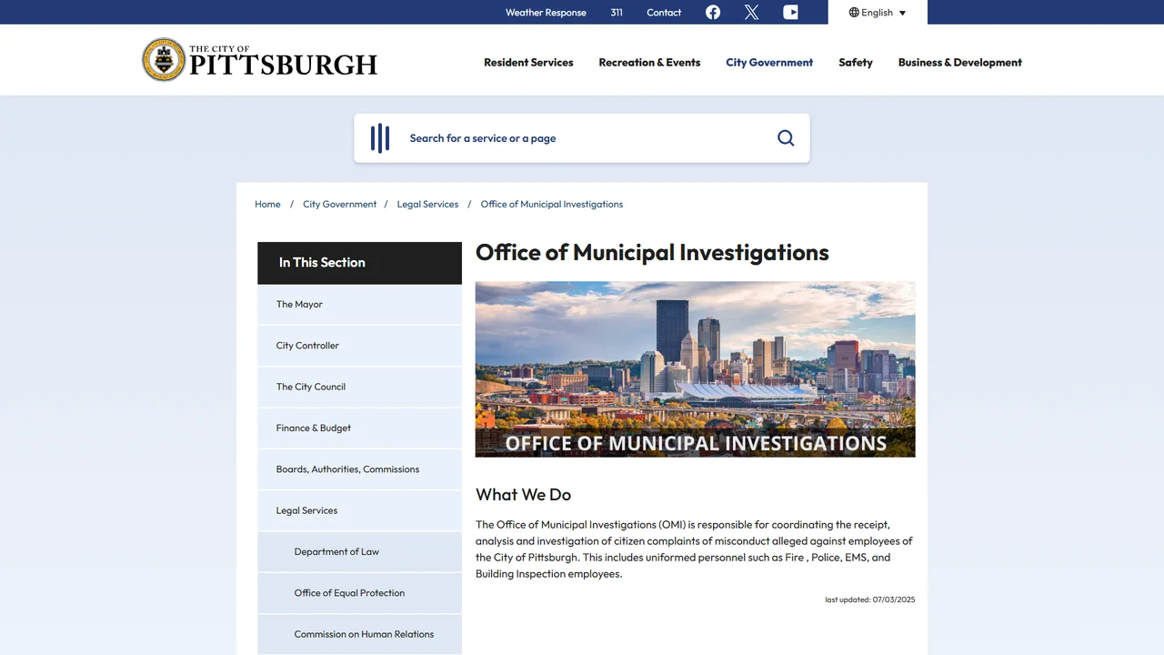 Pittsburgh Office of Municipal Investigations - Pittsburgh, PA