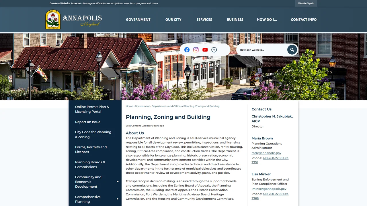 Planning and Zoning - City of Annapolis - Annapolis, MD