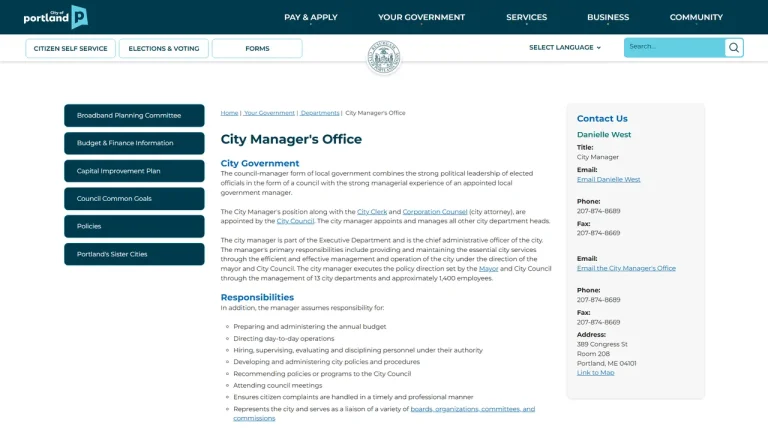 Portland City Manager - Portland, ME