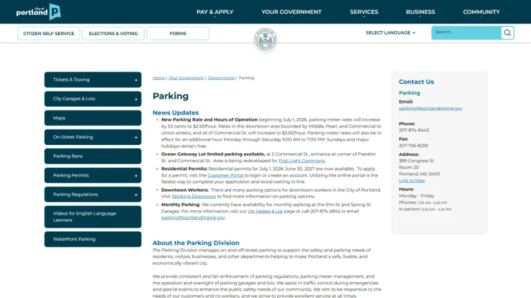 Portland Parking Administration - Portland, ME