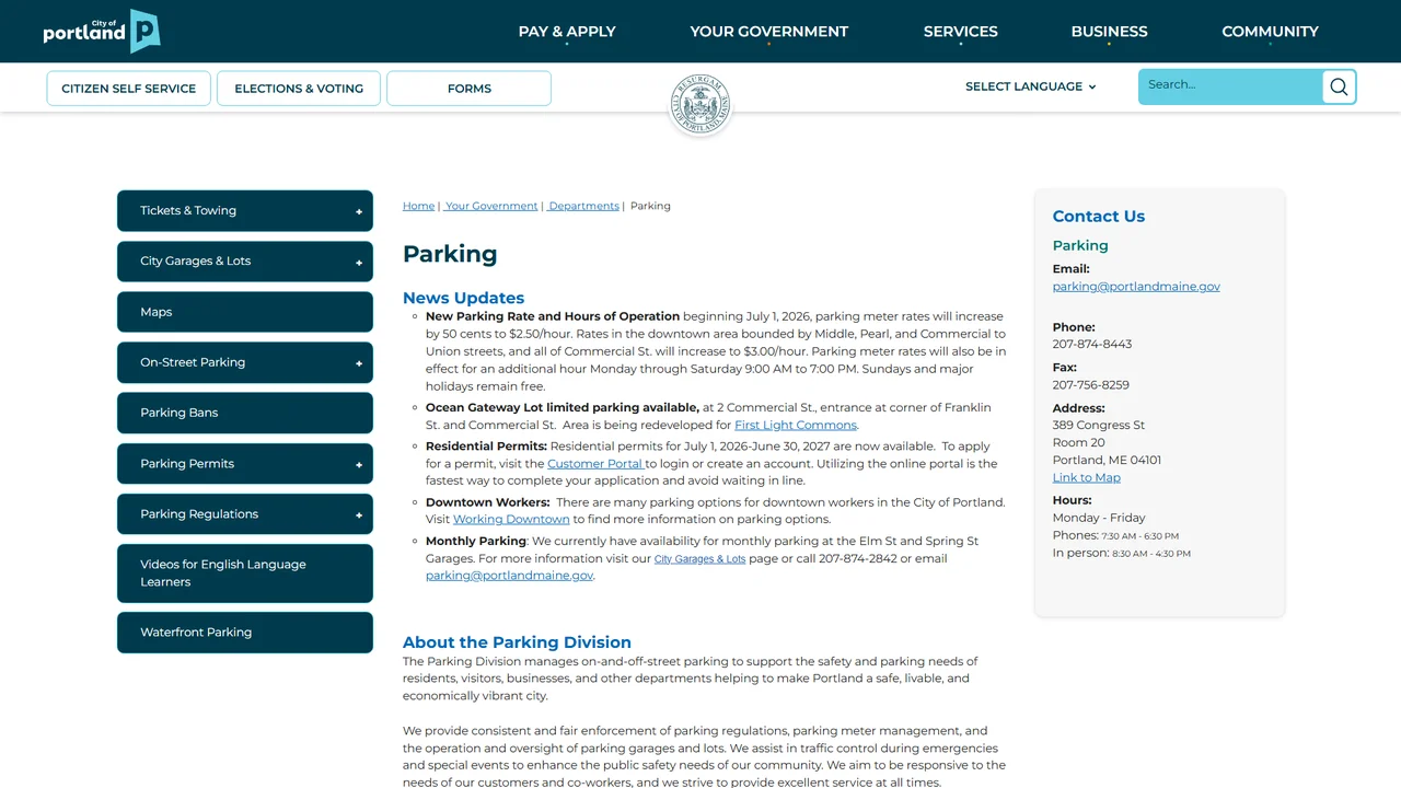 Portland Parking Administration - Portland, ME