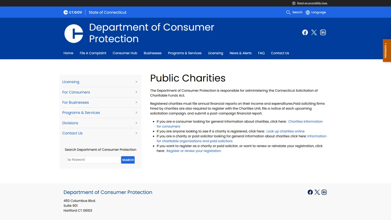 Public Charities Unit - Hartford, CT