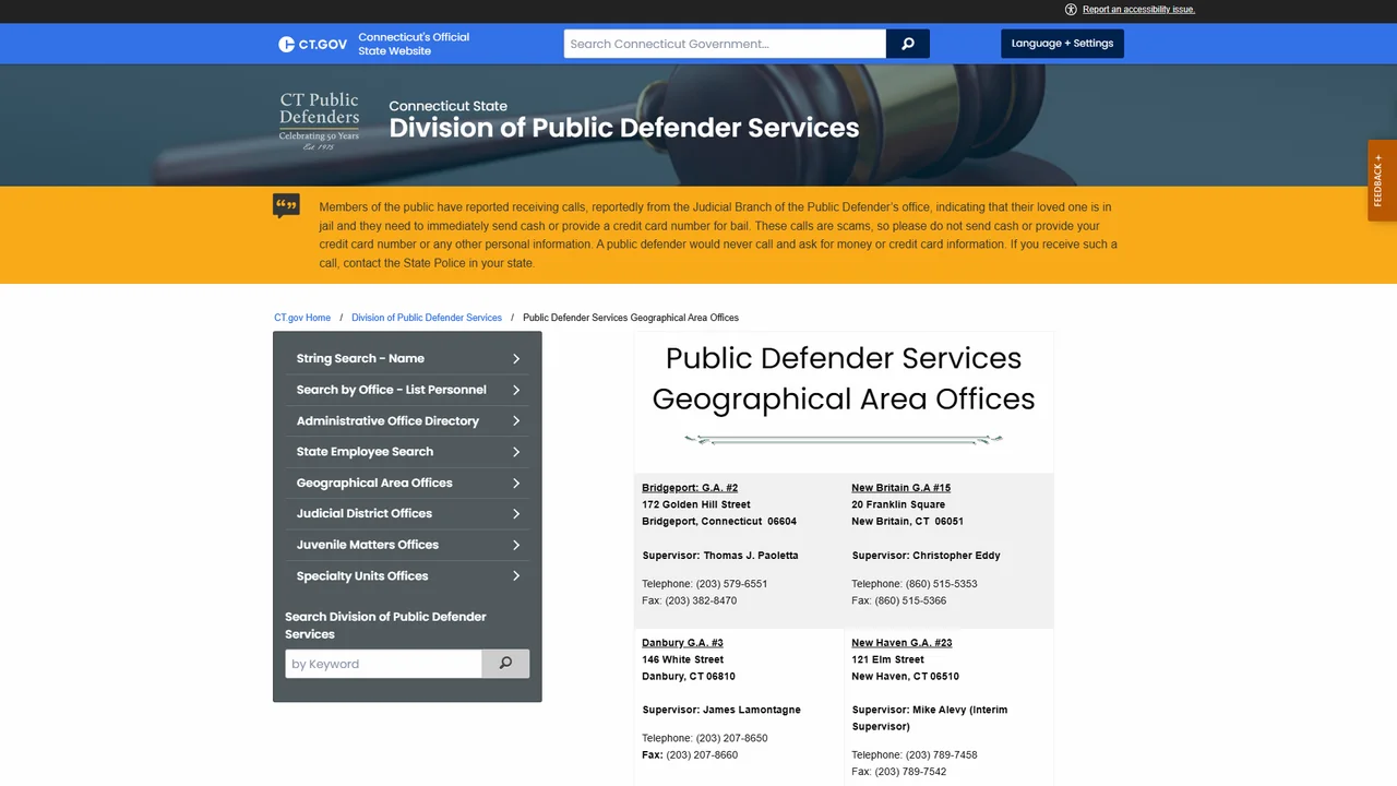 Public Defender - Bridgeport, CT
