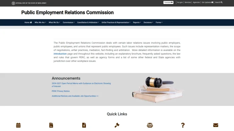 Public Employment Relations Commission (PERC) - Trenton, NJ