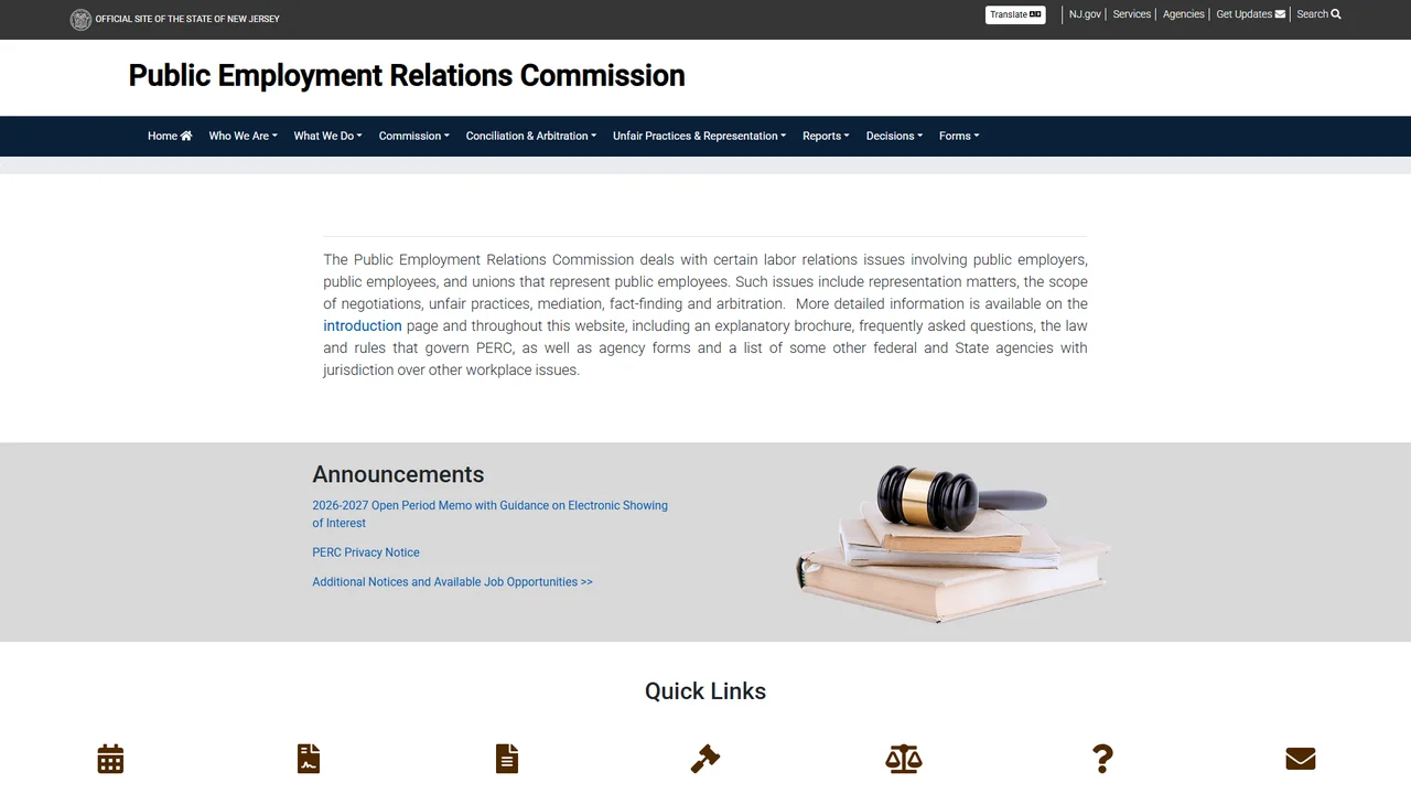 Public Employment Relations Commission (PERC) - Trenton, NJ