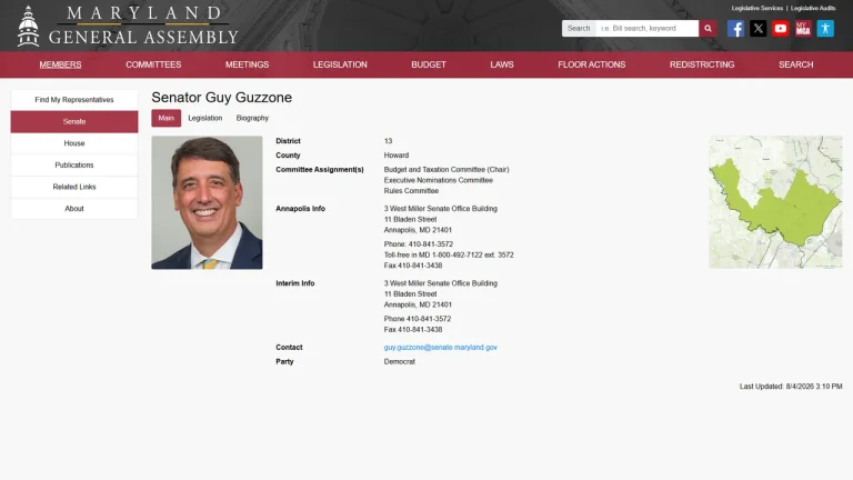 Senator Guy Guzzone - Annapolis, MD
