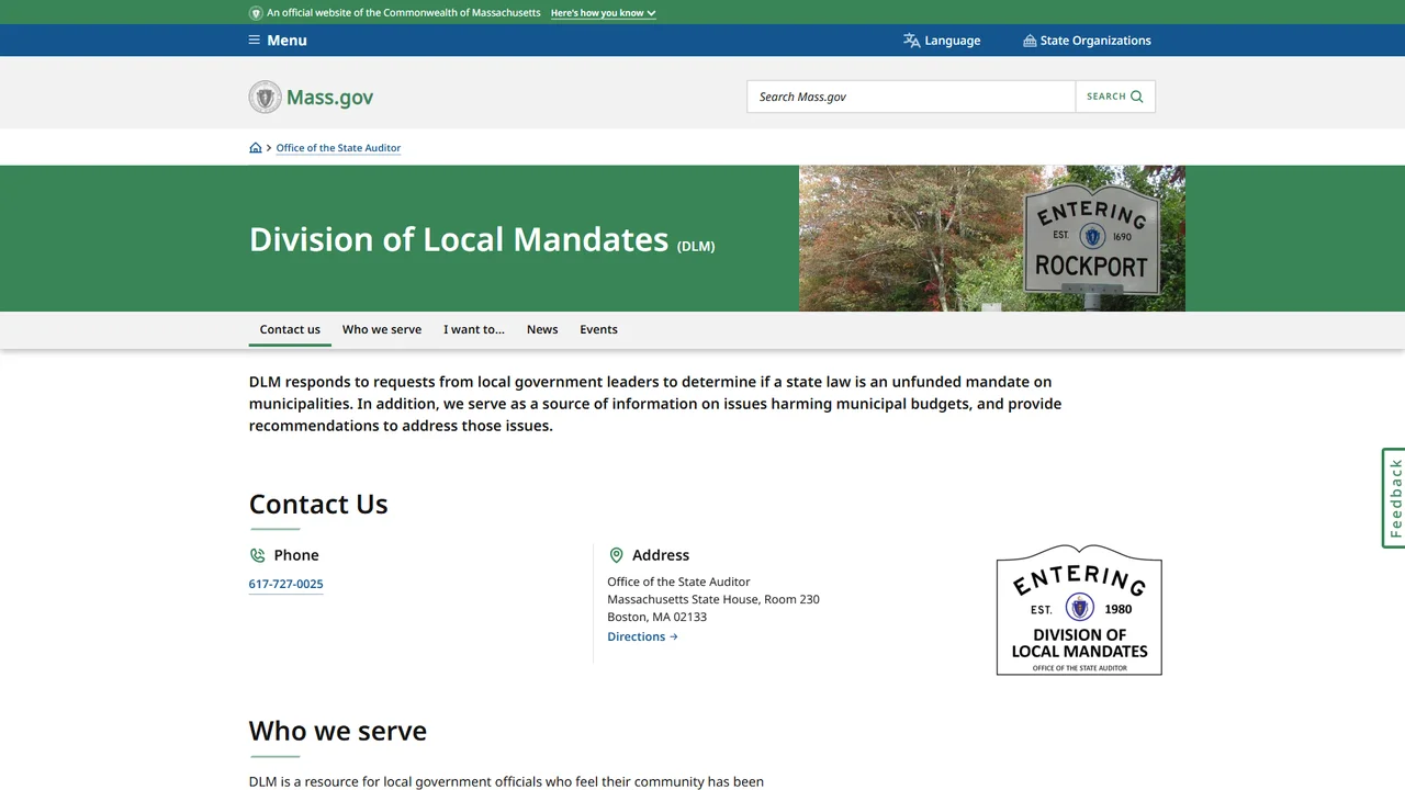 State Auditor Division of Local Mandates - Boston, MA