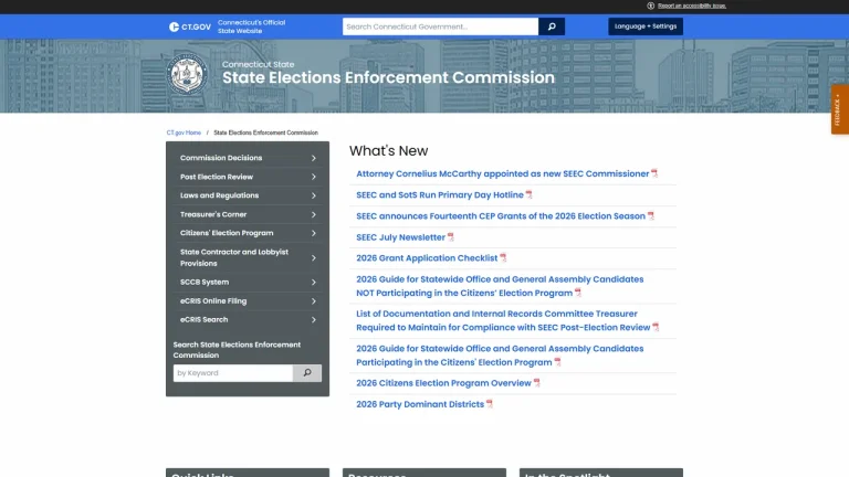 State Elections Enforcement Commission - Hartford, CT