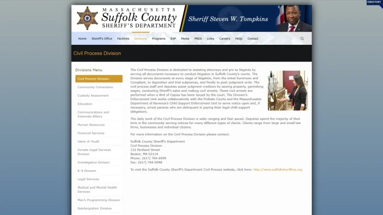 Suffolk County Sheriff's Department Civil Process Division - Boston, MA