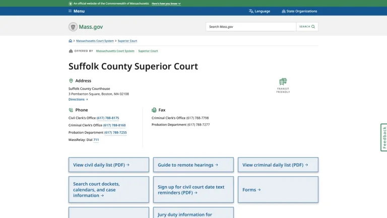 Suffolk County Superior Court - Boston, MA