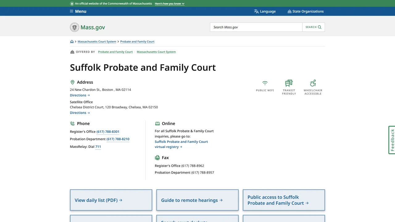 Suffolk Probate and Family Court - Boston, MA