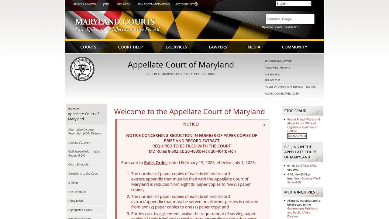 Supreme Court of Maryland - Annapolis, MD