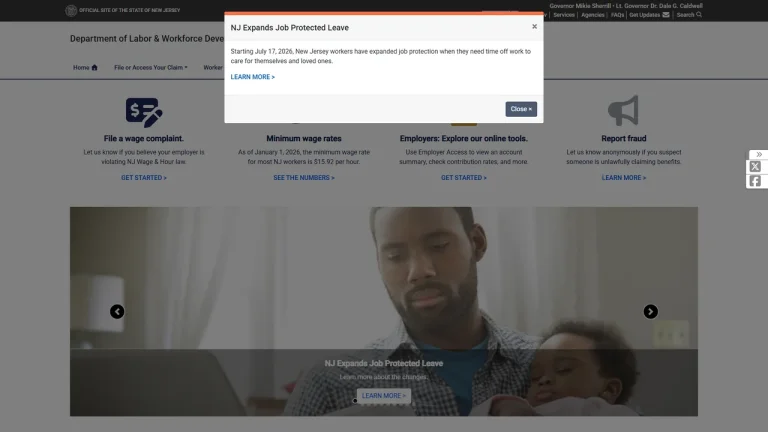 The New Jersey Department of Labor and Workforce Development