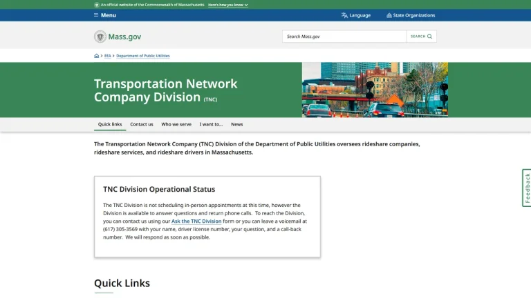 TNC Division, Department of Public Utilities - Boston, MA