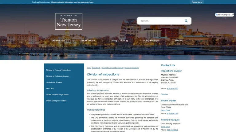 Trenton Division of Inspections