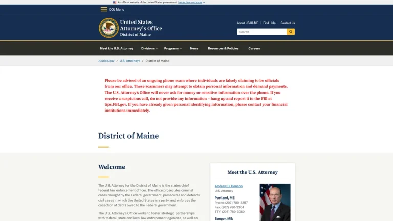 U.S. Attorney's Office - District of Maine - Portland, ME