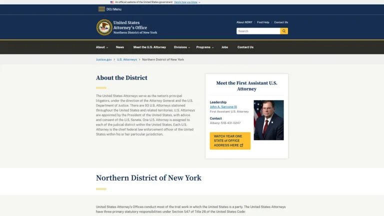 U.S. Attorney's Office Northern District of New York - Albany, NY
