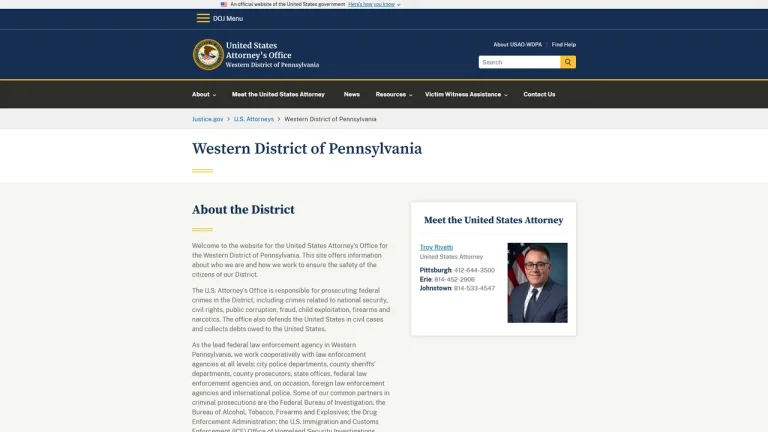 U.S. Attorney's Office Western District of PA - Pittsburgh, PA
