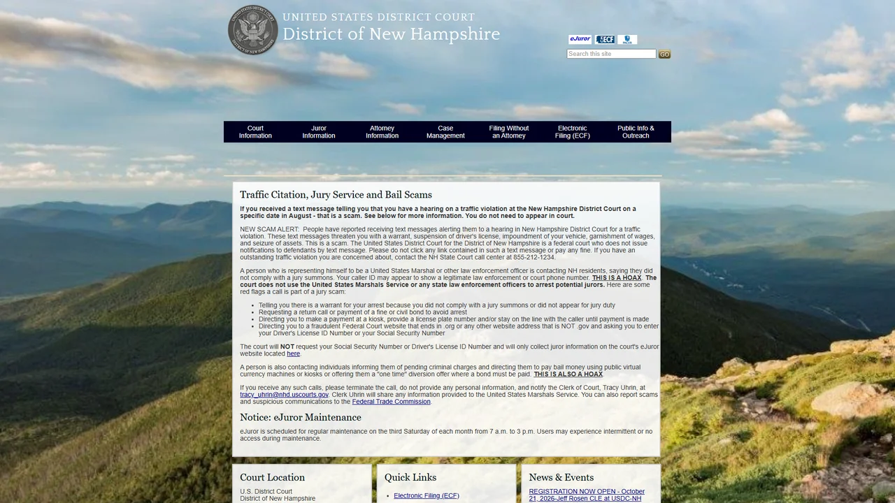 U.S. District Court District of New Hampshire - Concord, NH