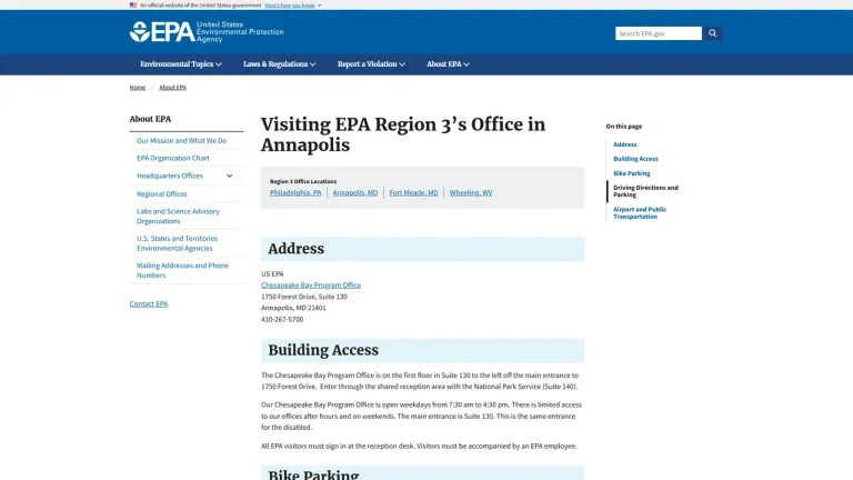 U.S. Environmental Protection Agency - Annapolis, MD